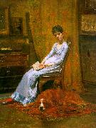 Thomas Eakins The Artist's Wife and his Setter Dog oil painting artist
